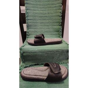OP Women's Memory Foam Slide Sandals - Black/Grey Heather Small